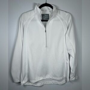 Paige & Tuttle Ladies White Quarter-Zip Pullover. Size Large
